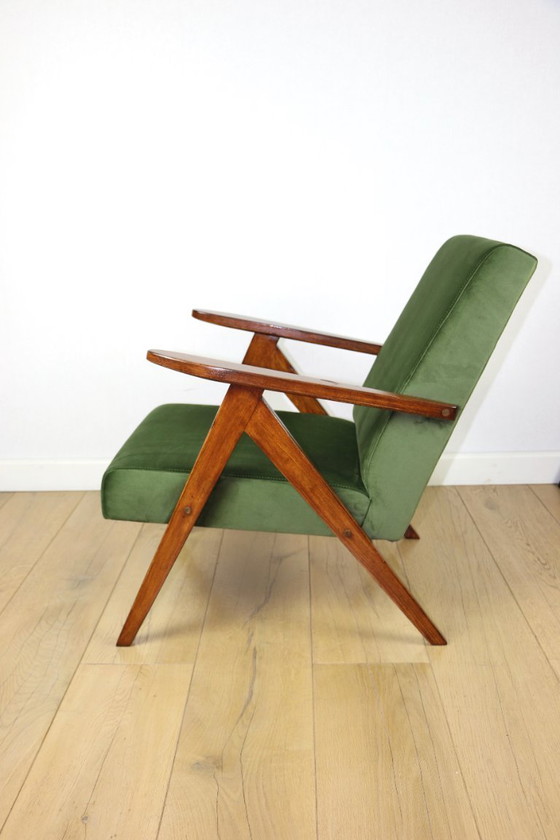 Image 1 of B-310 VAR armchair sea green olive velvet