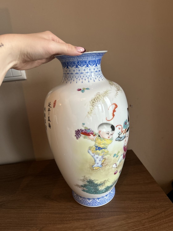 Magnifique Vase chinois en porcelaine - Jingdezhen (photo 5 of 10)