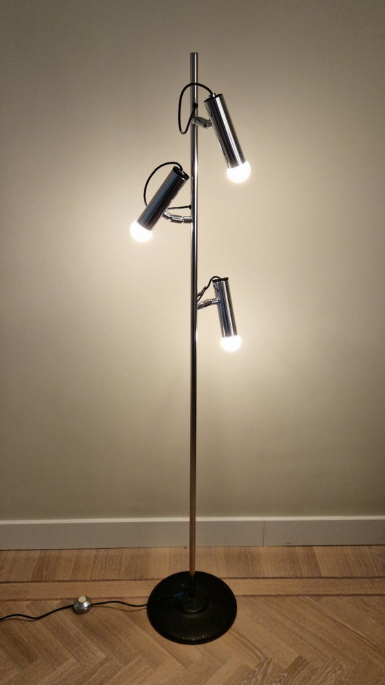 Image 1 of Vintage floor lamp, Luci Milano P393, Italian design, 3 spotlights, chrome, 1970s