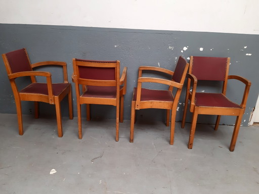 4 vintage mcm dining chairs Tijsseling