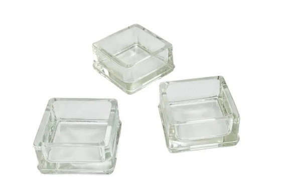 Set aus 3 Vide-Poche-Glasbehältern von Le Corbusier und Perriand für Lumax – Geschirr, Crystal (photo 3 of 4)