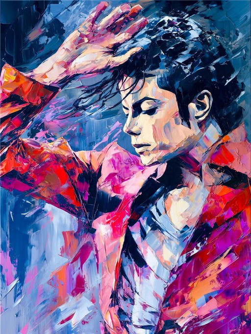 Alberto Ricardo - Michael Jackson - Lithografie van de kunstenaar – lithos zeefdrukken, Canvas