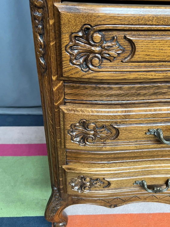 Luikse secretaire van gesneden eikenhout in Regency-stijl. – Bureau, Hollywood Regency (photo 6 of 7)