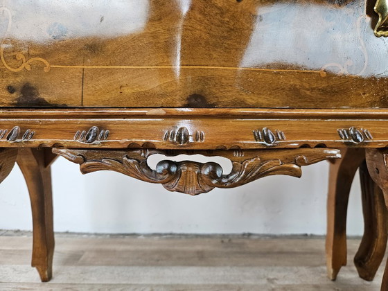 Image 1 of Comodini Chippendale anni '50 con vetro nero