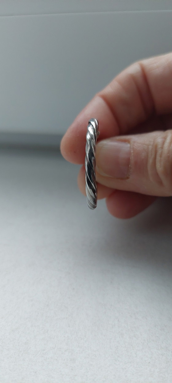 Image 1 of Vintage zilveren gedraaide creolen