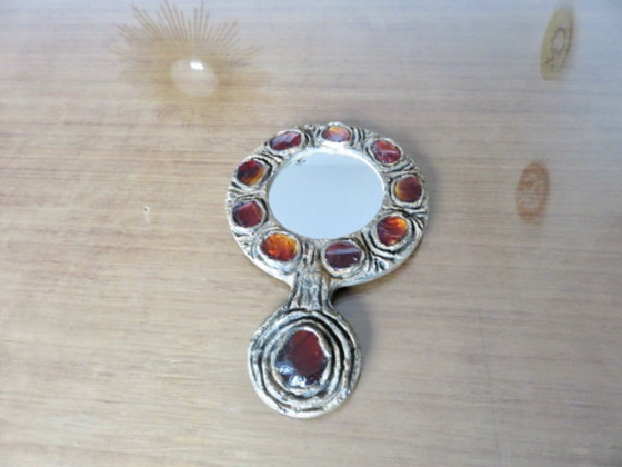 Image 1 of Espejo de Murano, Italia, Creaciones Gobesso, cristal de Murano y resina dorada, circa 1960