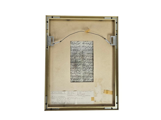 Image 1 of Watercolor - Manuscript - Antiek - Indo - Perzisch - Handgeschept Papier - Miniaturen (3) - Handgeschreven Teksten - 19e Eeuw