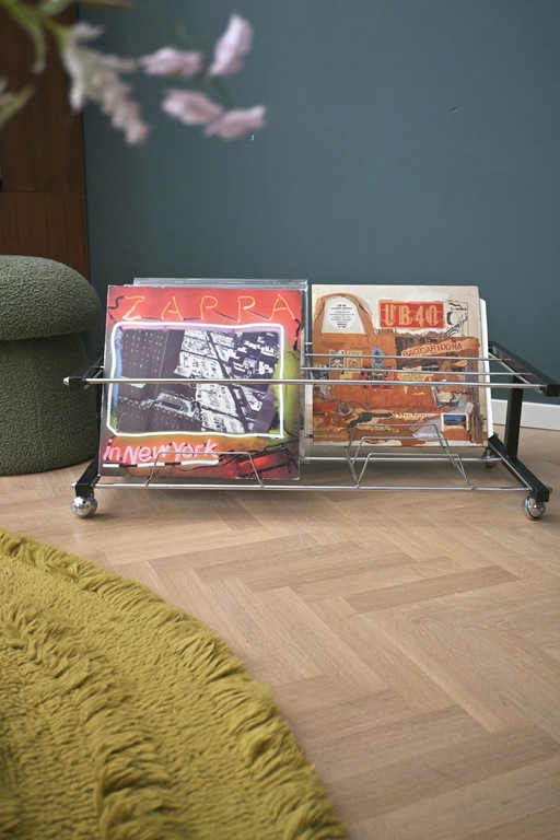 Porte-disques vintage/ rangement de vinyles/ porte-journaux/ porte-livres