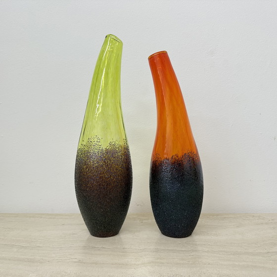 Image 1 of Set di 3 vasi Monica Backstrom per Kosta boda Sweden Moonlanding