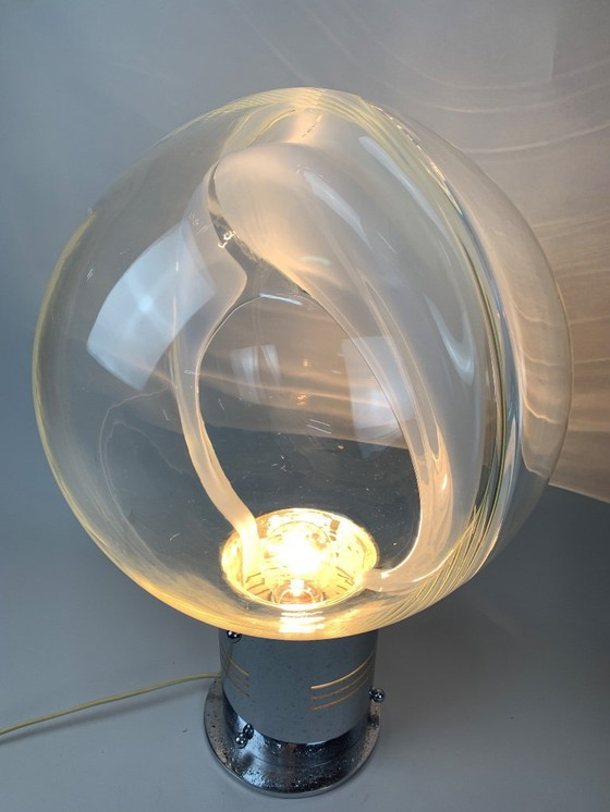 Image 1 of LAMPADA DA TERRA A MEMBRANA VINTAGE ITALIANA DI ZUCCHERI per Venini