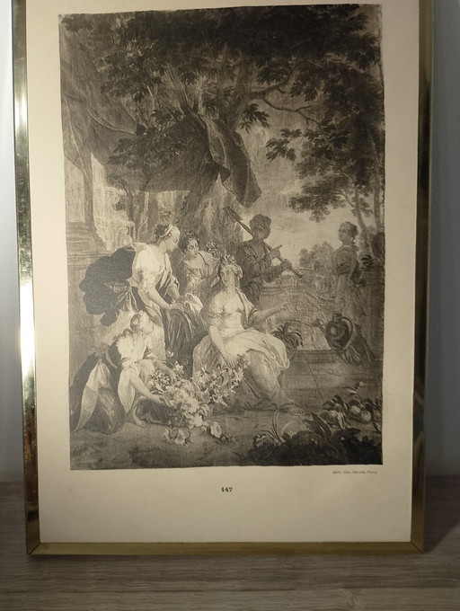 Rara eliogravure d'arte, "Il Trionfo di Flora", laboratorio di Léon Marotte, Parigi