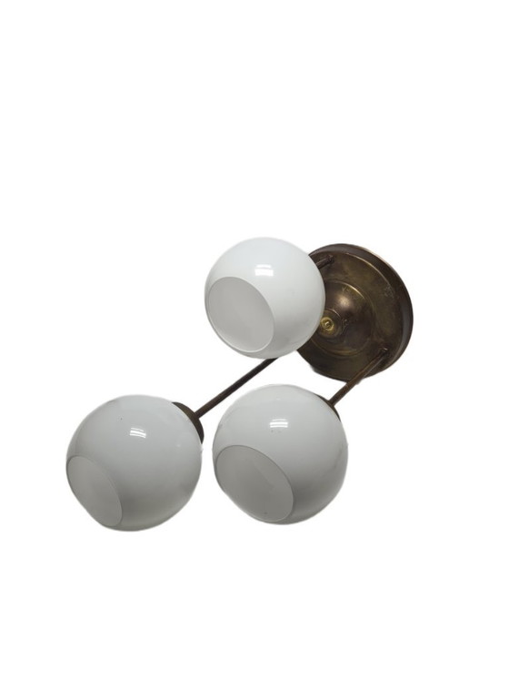 Lampadario in stile Art Déco, Polonia, anni '60 – Glass, Metal (photo 9 of 12)