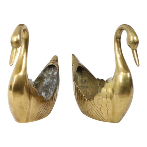Image 1 of Vaso da fiori Swan Jardinières in ottone