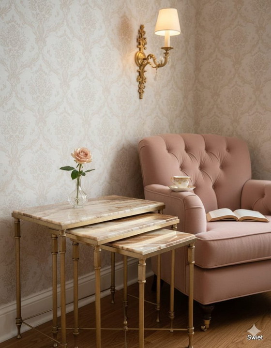 Image 1 of 2295 Hollywood Regency Mimiset-Marmorplatten, schwarz