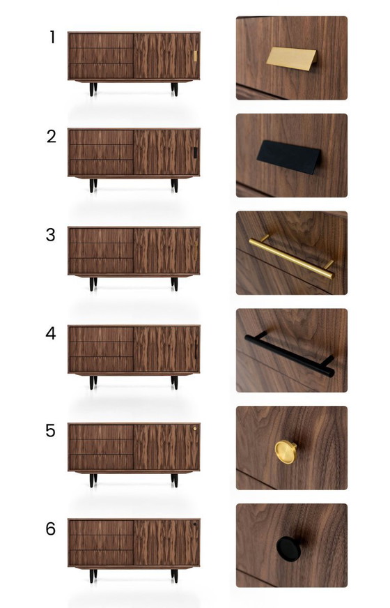 Image 1 of Mobile in noce O-S11 con ante scorrevoli e cassetti