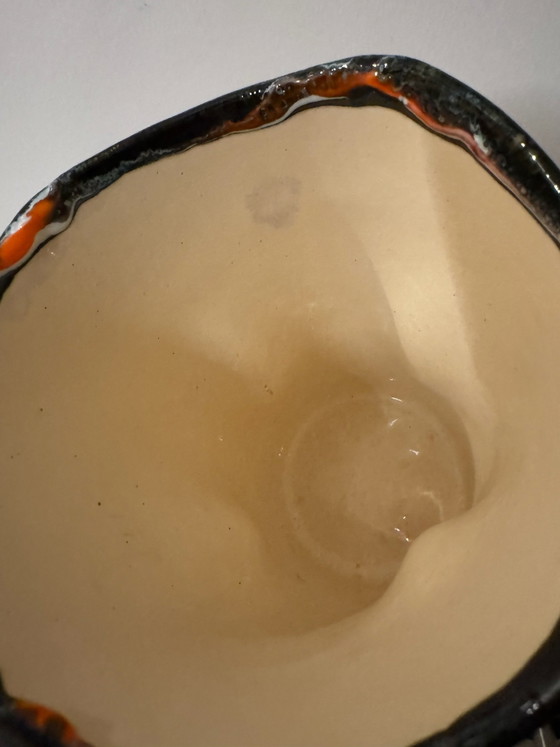 Orangene Fat Lava Vase 60er Jahre, Vasen, Keramik, Schwarz (Foto 7 von 15)