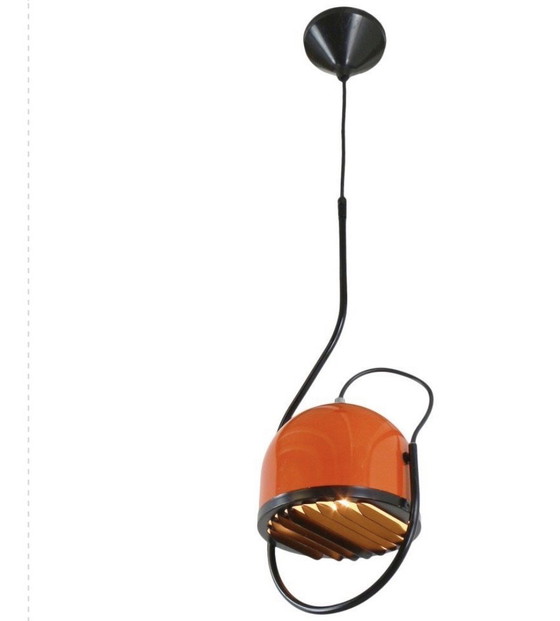 Image 1 of Vintage Orange Space Herda Ceiling Lamp Seventies 