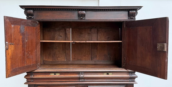 18th Century Two-Part Buffet in Walnut. – High Boards, Metal, Wood (photo 10 of 13)