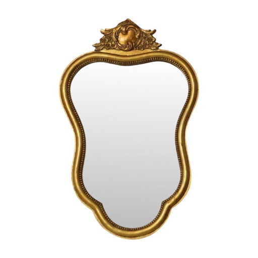 Espejo francés estilo barroco dorado de 54 cm