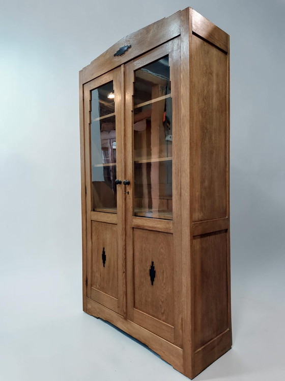 Image 1 of antique Amsterdam School bookcase Art Deco