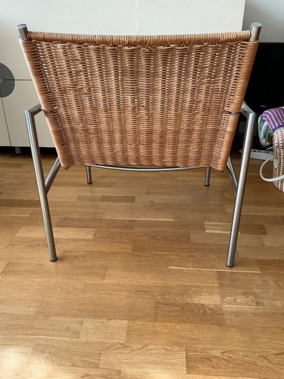SZ 01 vintage armchair Martin Visser for Spectrum – Rattan, Chrome (photo 4 of 7)
