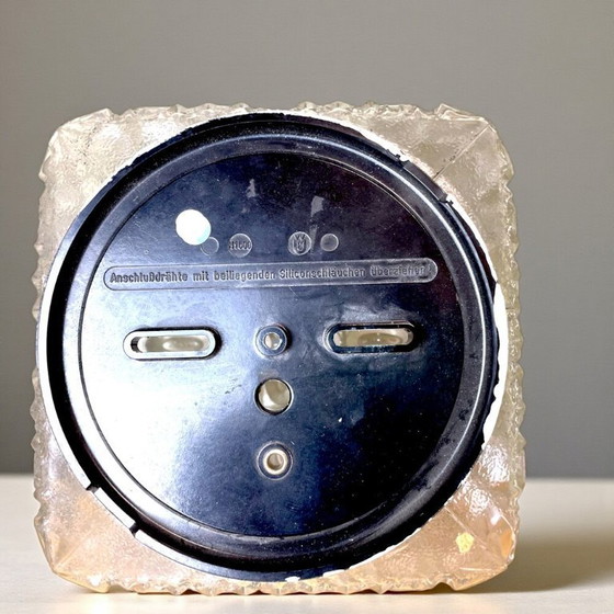 Image 1 of Lampada da soffitto o applique da parete in vetro quadrato di metà secolo, anni '60