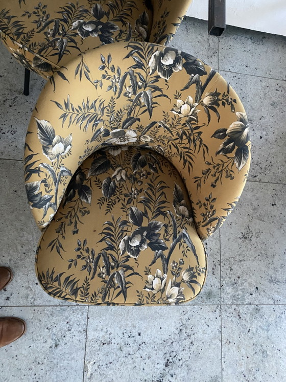 WOOOD Vogue Armchairs – Velvet Poppy Mustard – Floral Pattern – Metal (photo 3 of 5)