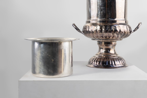 Image 1 of Medicis vase-shaped silver-plated champagne cooler, France 1950s