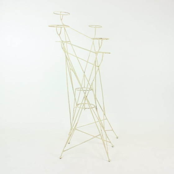 Image 1 of Large Mid Century Steel Plant Holder Stand, Czechoslovakia 1960s