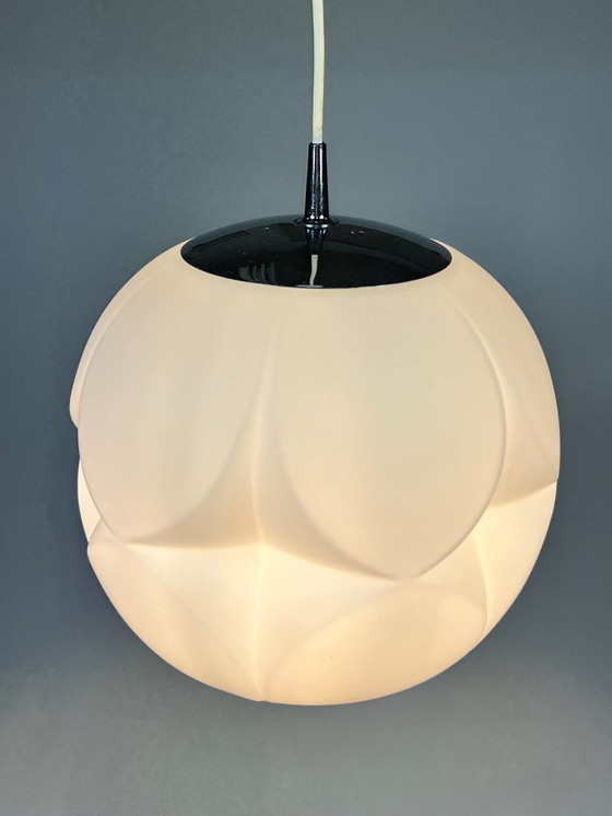 Image 1 of Vintage Opaline Hanglamp, Peill & Putzler Artichoke, 1970's