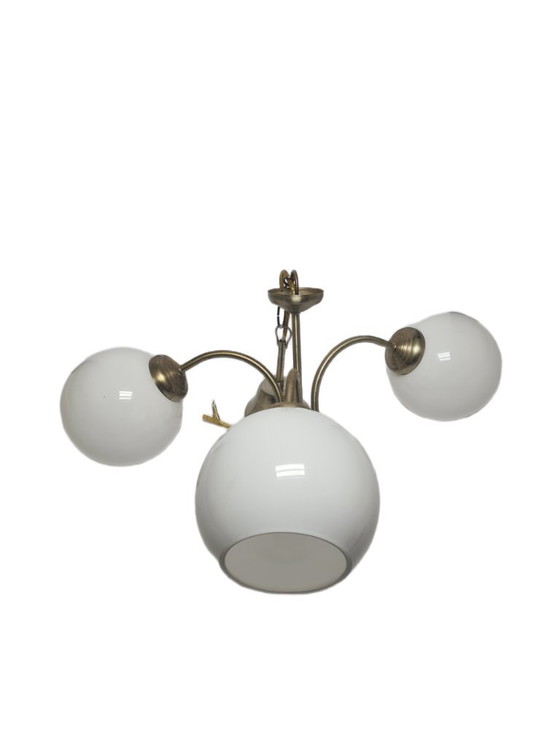 Lampadario in stile Art Déco, Polonia, anni '70 – Glass, Metal (photo 8 of 8)