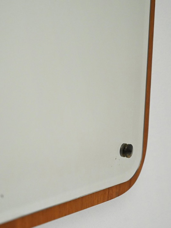 Image 1 of Scandinavische rechthoekige teakhouten spiegel