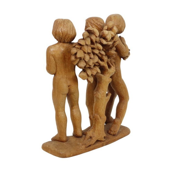 Image 1 of Estatua de roble, mujer desnuda, Fonteyne