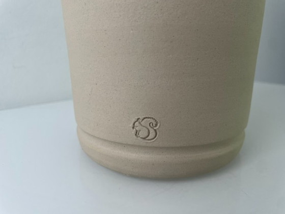 Image 1 of Dutch Design vase with blue accents - Potterie De Eekhoorn