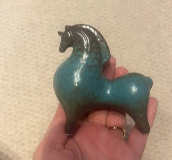 Image 1 of Gestileerde keramische paardjes, set van 2