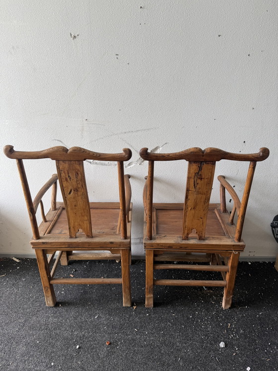 Antike Chinesische Holz-Sessel – 2er Set – Wood (photo 8 of 8)