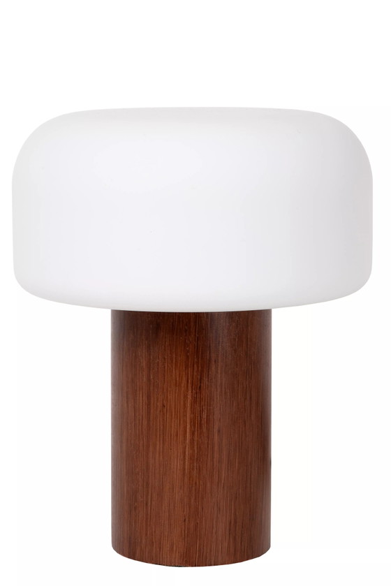 Lampe de Table Lucide Kenan - Aspect Bois Foncé - Japandi (photo 3 of 5)