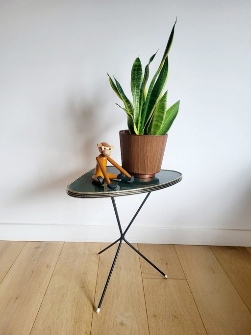 Mesa auxiliar trípode vintage, años 50