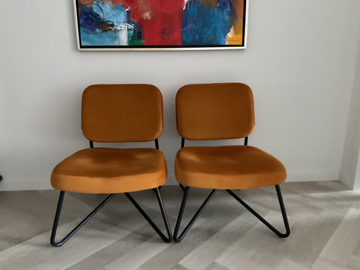Fauteuil en velours Bronx71, lot de 2
