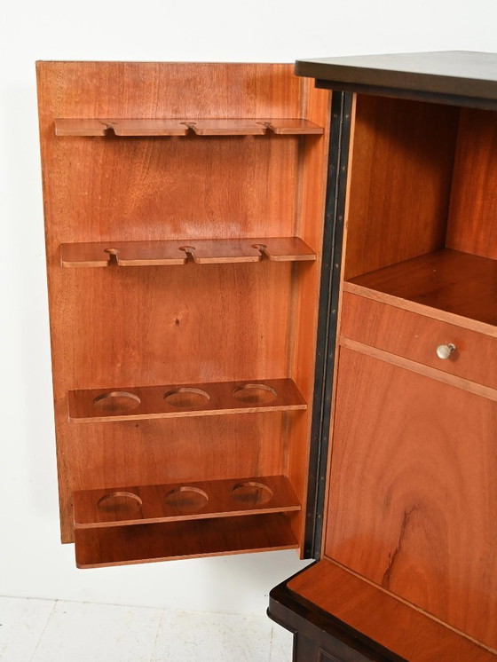 Image 1 of Scandinavian 1940s bar cabinet with inlays