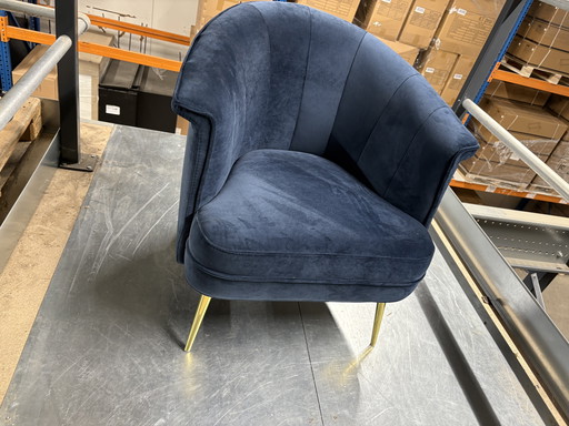 Fauteuil en velours Blue Bronix71 Amy