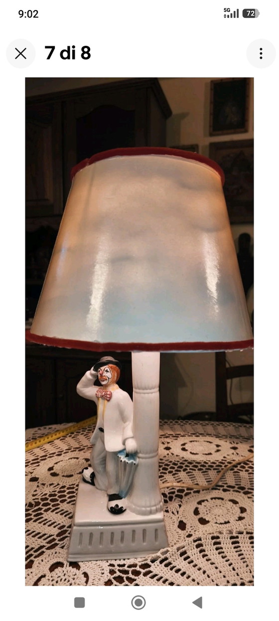 Vintage Ceramic Clown Table Lamp, Height 40 cm (photo 8 of 9)