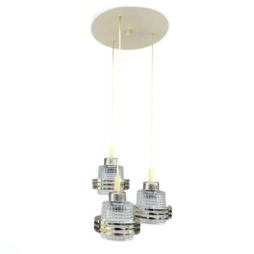 Mid-Century Modern Cascade Chandelier Pokrok Žilina, Czechoslovakia, 1970s
