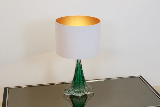 Handgefertigte Boussu Transluzent Glas Tischlampe, Tischlampen, Gold (Foto 9 von 9)