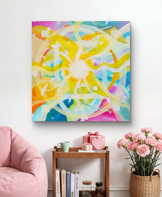 Image 1 of Peinture acrylique « Solaris » 100x100cm