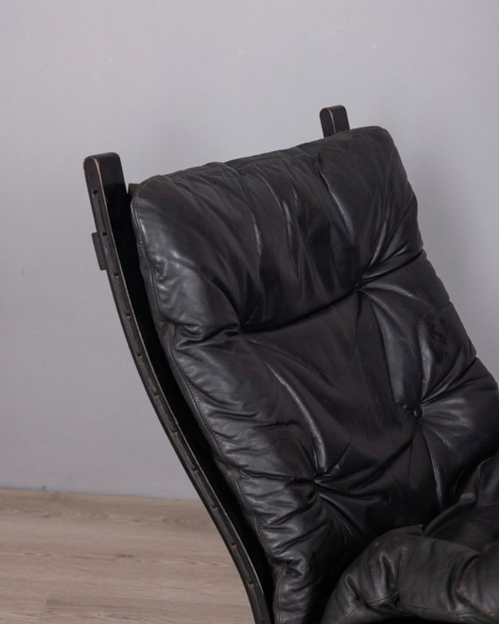 Image 1 of Een paar vintage leren fauteuils uit de jaren 70, model "Siesta", ontworpen door I. Relling voor Westnofa.