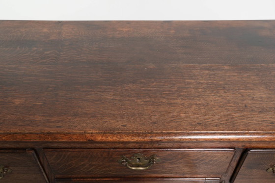 Image 1 of Beautiful, large, and functional 18th-century antique English oak sideboard/English low dresser with its original fittings.