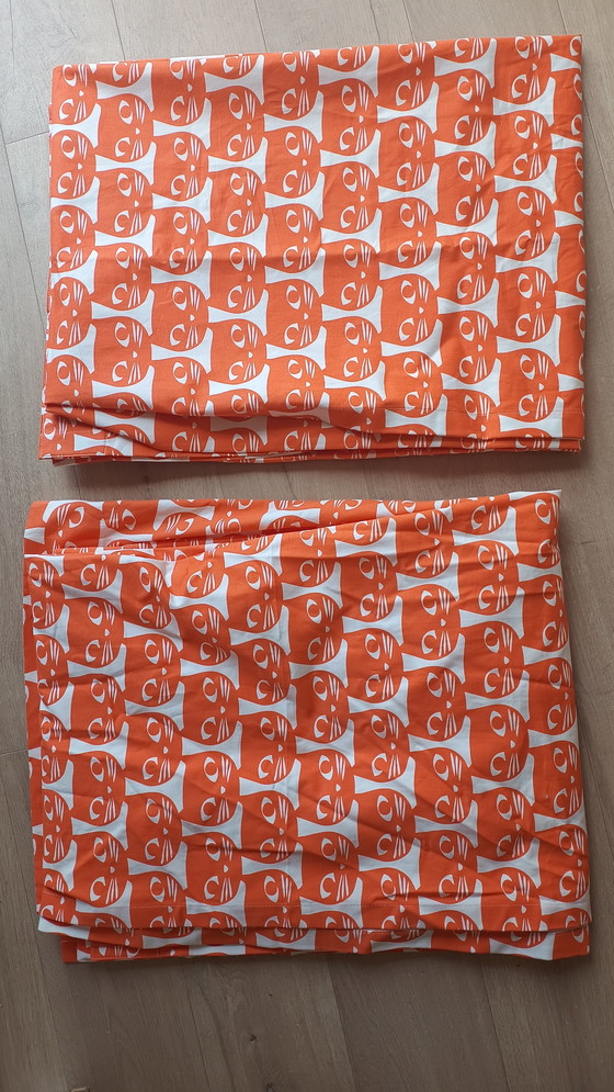 Image 1 of Due tende di design vintage retro arancione