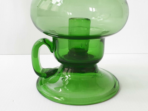 Wunderschöne Vintage-Kerzenhaltervase aus italienischem Glas, 1960er/1970er Jahre