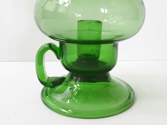 Image 1 of SUPERB VINTAGE ITALIAN GLASS CANDLE HOLDER VASE 1960s 1970s 60s 70s 1960s 1970s